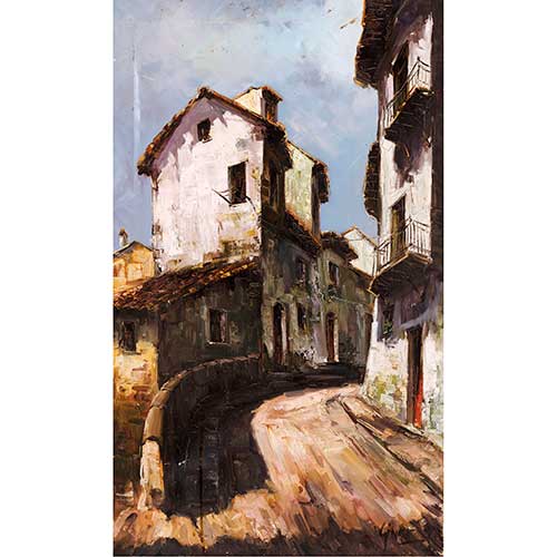 Sub.:17-Oc - Lote: 69 - ESCUELA ESPA�OLA S. XX Vista de pueblo