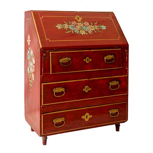 Sub.:17-Oc - Lote: 198 -  Bureau espa�ol del siglo XVIII en madera con tres cajones y tapa abatible