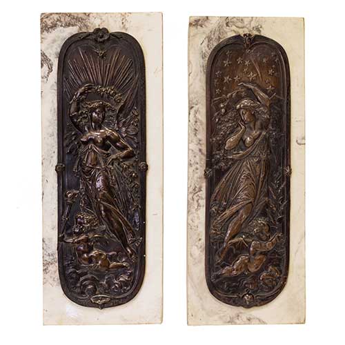 Sub.:17-Oc - Lote: 244 -  Pareja de relieves en resina