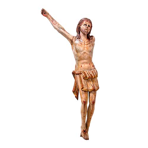 Sub.:17-Oc - Lote: 297 -  Cristo de tres clavos en madera de boj policromada con ojos v�treos. Fin del siglo XVII