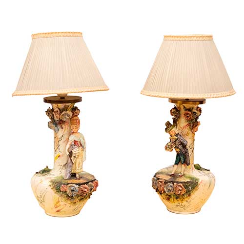 Sub.:17-Oc - Lote: 291 -  Pareja de jarrones en cer�mica convertidos en l�mparas de mesa