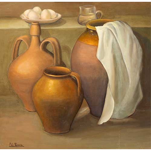 Sub.:17-Oc - Lote: 49 - MARIA PILAR TENA Bodeg�n de tinaja y c�ntaro