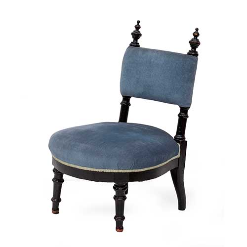 Sub.:17-Oc - Lote: 132 -  Silla de costura en madera ebonizada s. XIX