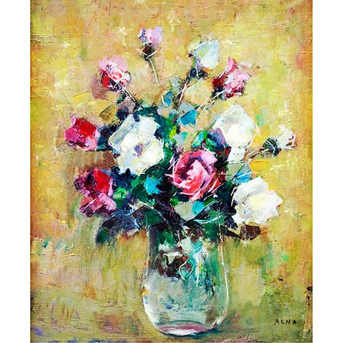 Sub.:17-Oc - Lote: 27 - ACHA (S. XX) Florero con tarro de cristal