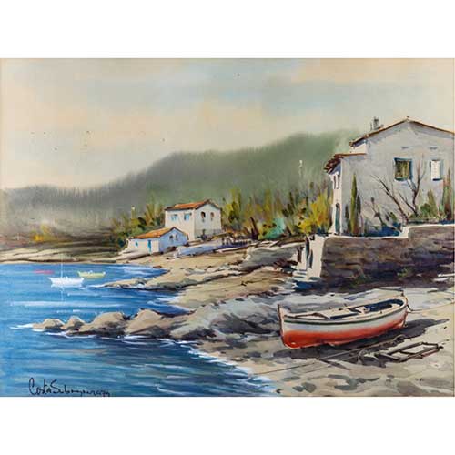 Sub.:17-Oc - Lote: 35 - JOSEP COSTA SOBREPERA (Palafrugell, 1937) Paisaje de costa