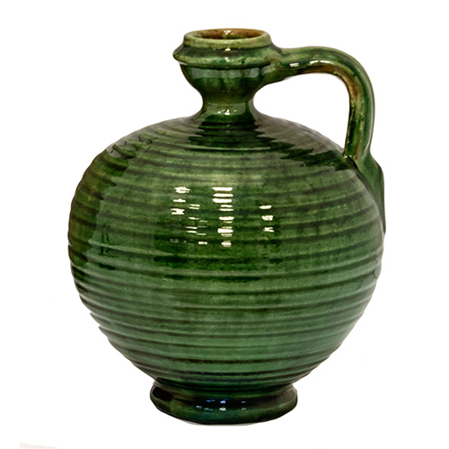 Sub.:17 - Lote: 1259 -  Aceitera de cermica vidriada en verde, realizada en beda