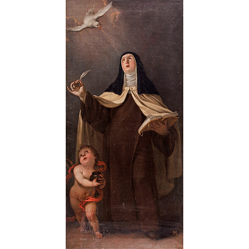 Sub.:17 - Lote: 1051 - ATRIBUIDO A JUAN MONTERO DE ROJAS (Madrid, ca. 1613 - 1683) Santa Teresa