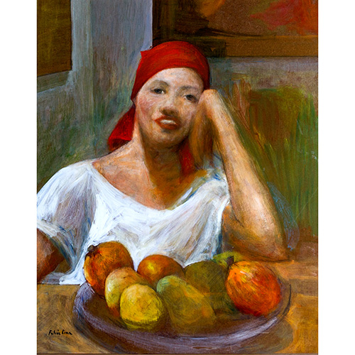 Sub.:17 - Lote: 1067 - DOMINGO FALCN LIMA (1948) Mujer con frutas