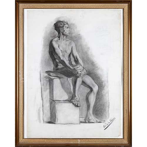 Sub.:18-Oc - Lote: 2 - ESCUELA ESPA�OLA S. XX Desnudo masculino