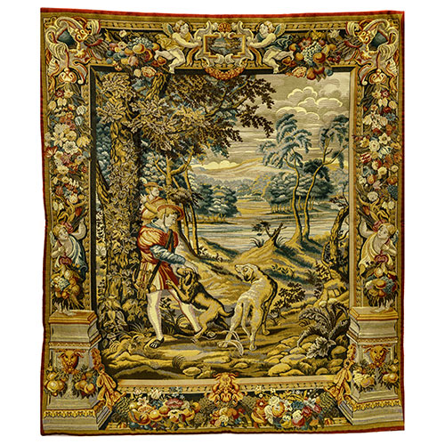 Sub.:18 - Lote: 1378 -  T�piz mec�nico con escena de cazador. Bien conservado