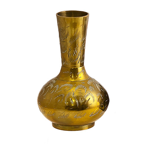 Sub.:18 - Lote: 327 -  Jarr�n peque�o en metal dorado.