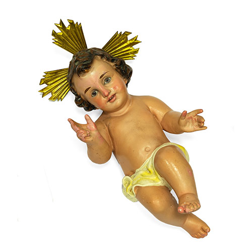 Sub.:18 - Lote: 1272 -  Ni�o Jes�s con cron, realizado en escayola.