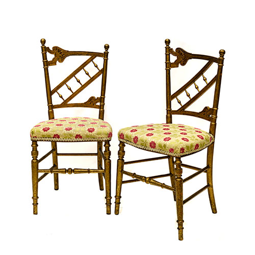 Sub.:18 - Lote: 518 -  Pareja de sillas doradas ca. 1900