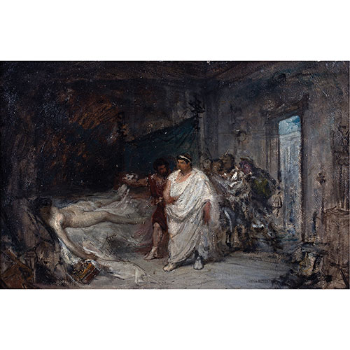 Sub.:18 - Lote: 1148 - ESCUELA ESPAOLA, S.XIX (cercano a Ricardo Villodas) Nern ante la muerte de su madre Agripina
