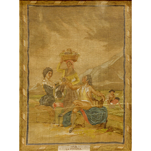Sub.:19 - Lote: 1470 -  La vendimia. Serigrafa. Copia del cartn de tapiz de Goya. 