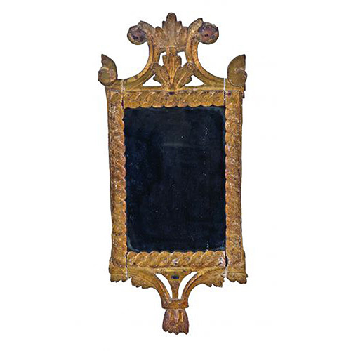 Sub.:19 - Lote: 234 -  Cornucopia Carlos IV en madera tallada y dorada, finales S. XVIII. 