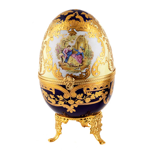 Sub.:19 - Lote: 1289 -  Huevo de porcelana grande, Roselle England.