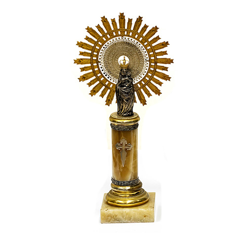Sub.:19 - Lote: 276 -  Virgen del Pilar con columna de nix.
