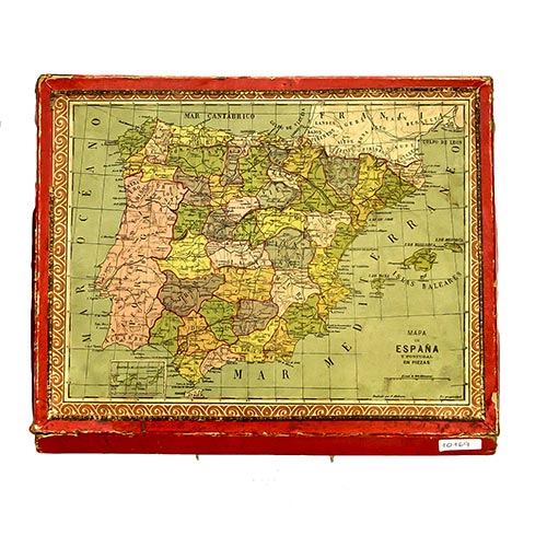 Sub.:2-On - Lote: 884 -  Antiguo puzzle didctico del mapa de geografa poltica espaola.