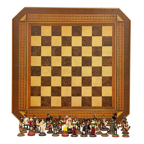Sub.:2-On - Lote: 1176 -  Juego de ajedrez con la representacin del ejercito francs y el ejercito espaol durante la guerra de independencia.
