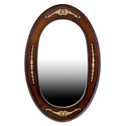 Sub.:2-On - Lote: 106 -  Espejo ovalado en madera con detalles dorados.