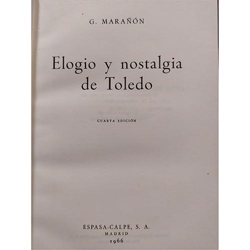 Sub.:2-On - Lote: 2064 -  Elogio y nostalgia de Toledo