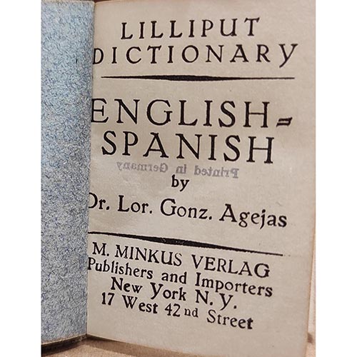 Sub.:2-On - Lote: 2138 -  Liliput Dictionary. English-Spanish