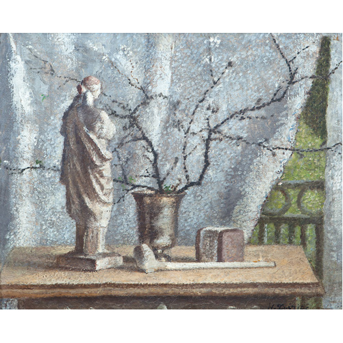 Sub.:2 - Lote: 28 - HENRI DEZIRE (Francia, 1878-1965) Bodegn con escultura clsica