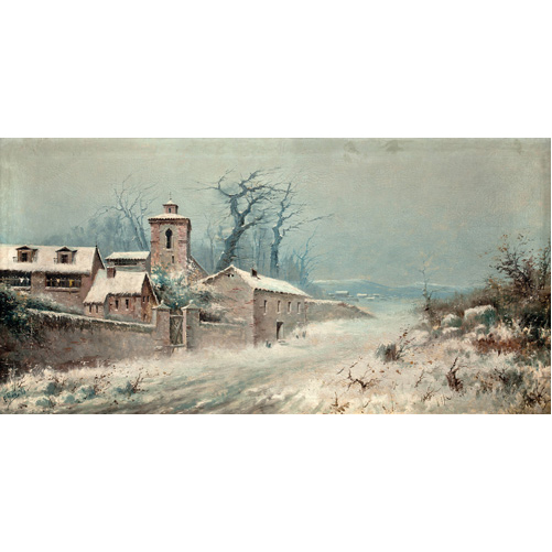 Sub.:2 - Lote: 73 - EMILE QUENTIN LEN BRIN (Francia, 1863-?) Paisaje nevado