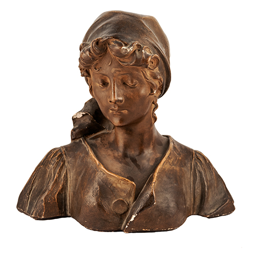 Sub.:20 - Lote: 289 - AUGUSTE HENRI CARLI (1868 - 1930) Buste de Jeune Fille