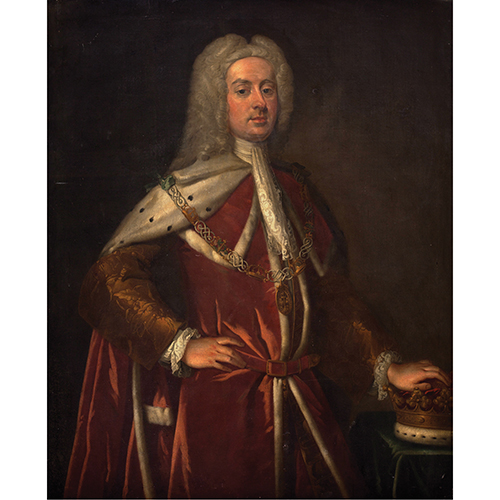 Sub.:20 - Lote: 1086 - SEGUIDOR DE SIR GODFREY KNELLER (LBECK, 1646-LONDRES,1723) Retrato de Henry St. John, primer vizconde de St. John, con la ropa de su coronacin (?)