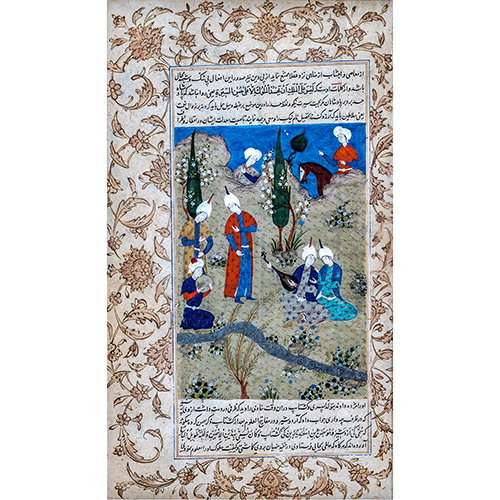 Sub.:20 - Lote: 180 -  Pareja de hojas en gouache con miniaturas persas. 