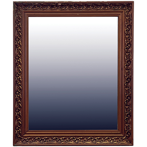 Sub.:20 - Lote: 1282 -  Espejo en estuco dorado rectangular, con guirnalda decorativa en la moldura exterior.