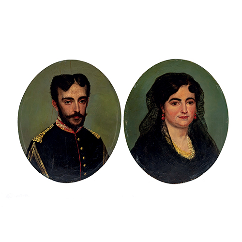 Sub.:20 - Lote: 138 - ATRIBUIDO A FEDERICO MADRAZO (Roma, 1815-Madrid, 1894) Isaac Peral y su esposa