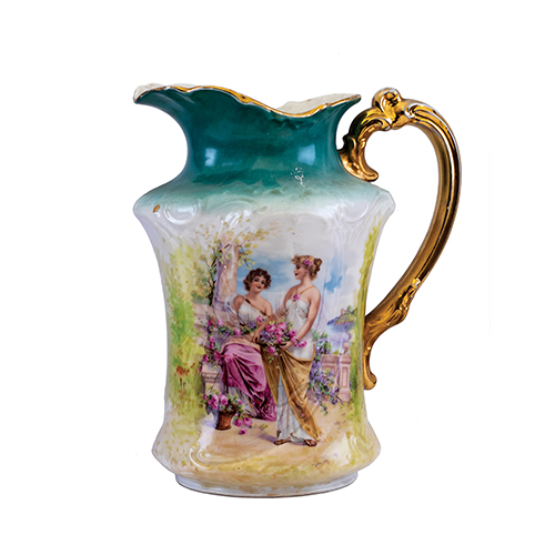 Sub.:20 - Lote: 1352 -  Gran jarra realizada en porcelana de Limoges, Francia. S. XIX.