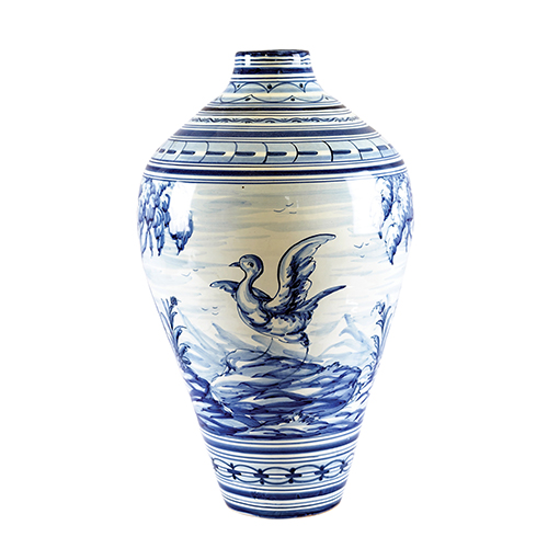 Sub.:20 - Lote: 1279 -  C�ntaro en cer�mica de Talavera con escenas de naturaleza.