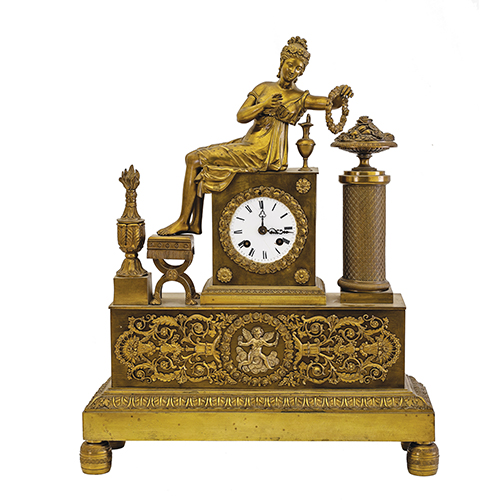 Sub.:20 - Lote: 1238 -  Reloj imperio de sobremesa en broce dorado. S.XIX.