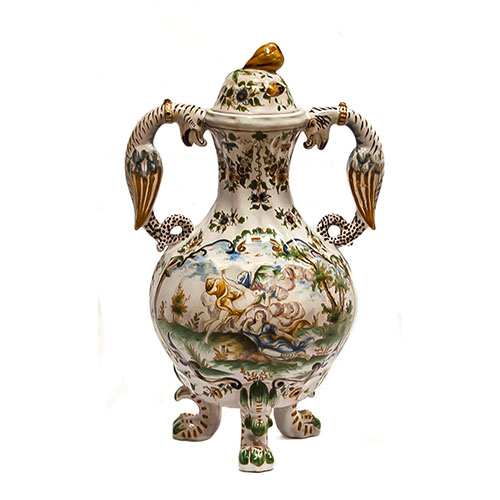 Sub.:21 - Lote: 158 -  Jarr�n en cer�mica de Moustiers. Francia, siguiendo modelo del siglo XVIII. 