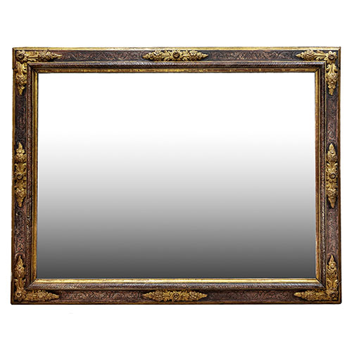 Sub.:21 - Lote: 1353 -  Marco de �poca Felipe V en madera tallada y policromada. 