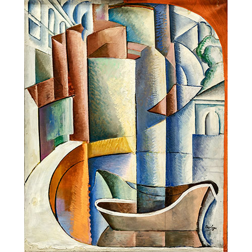 Sub.:21 - Lote: 129 - FERNANDO BEORLEGUI (Muruarte de Reta, 1928-Eibar, 2008) Vista de puerto