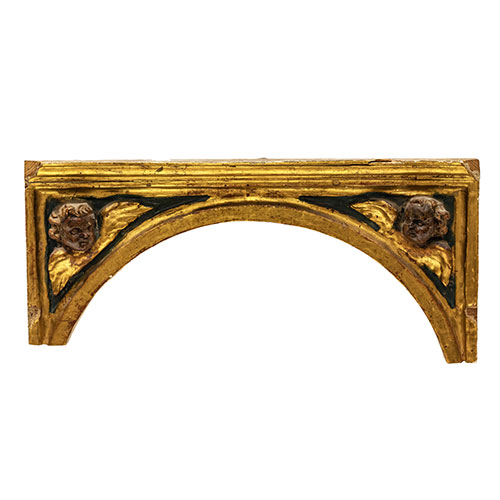 Sub.:21 - Lote: 1347 -  Remate de hornacina en madera policromada del s. XVI.