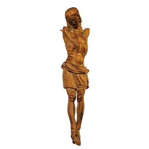 Sub.:21 - Lote: 386 -  Cristo realizado en madera tallada de pino.