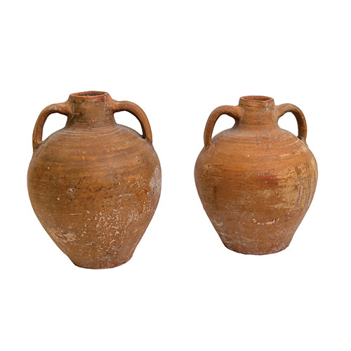 Sub.:21 - Lote: 1410 -  Dos �nforas en cer�mica de Calanda.