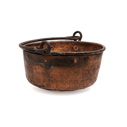 Sub.:21 - Lote: 1412 -  Dos peque�os calderos en cobre.