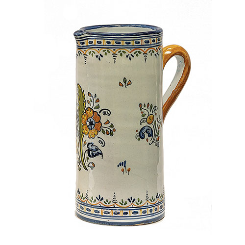 Sub.:21 - Lote: 1436 -  Jarra en cer�mica de Talavera con decoraci�n vegetal.