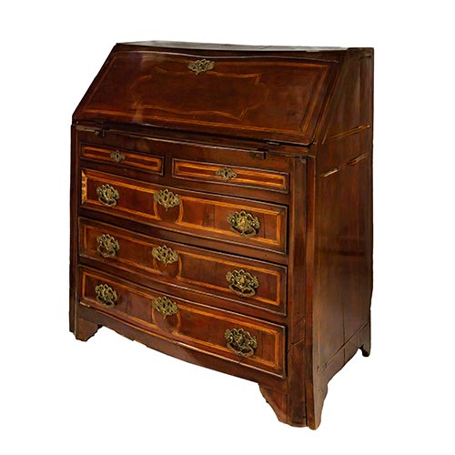 Sub.:22 - Lote: 298 -  Escritorio canterano en madera de nogal con marqueter�a de boj.Siglo XVIII