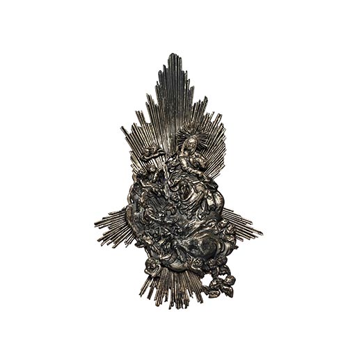 Sub.:22 - Lote: 1302 -  Virgen del Pilar en plata. Peso: 123 grs.