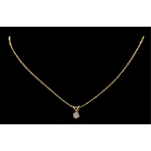 Sub.:22 - Lote: 1430 -  Cadena de oro de 14k con brillante.
