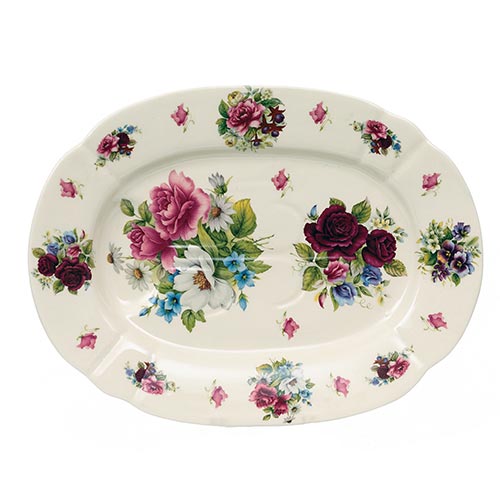 Sub.:22 - Lote: 232 -  Fuente en cer�mica inglesa con decoraci�n floral.
