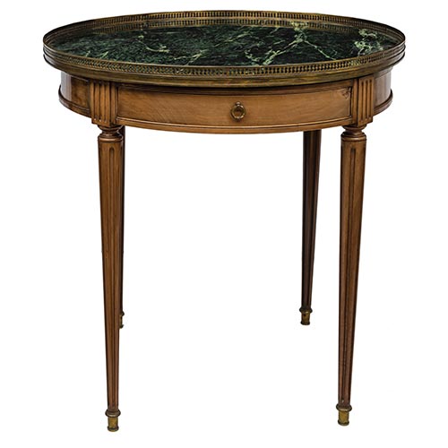 Sub.:22 - Lote: 1268 -  Guerid�n de estilo luis XVI con galer�a en lat�n y caj�n en cintura, estilo Luis XVI. Con tapa en m�rmol